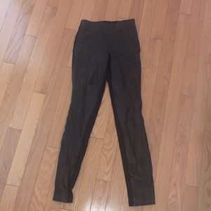 Front facing leather legging pants